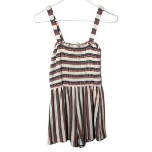 Caution‎ to the Wind Romper M Nautical Beach Vertical Stripe Anthropologie USA